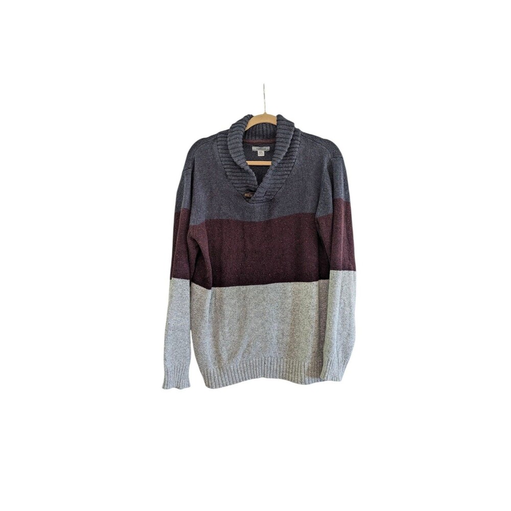 Method Mens Sweater Color Block Shawl Collar Size XXL NWOT
